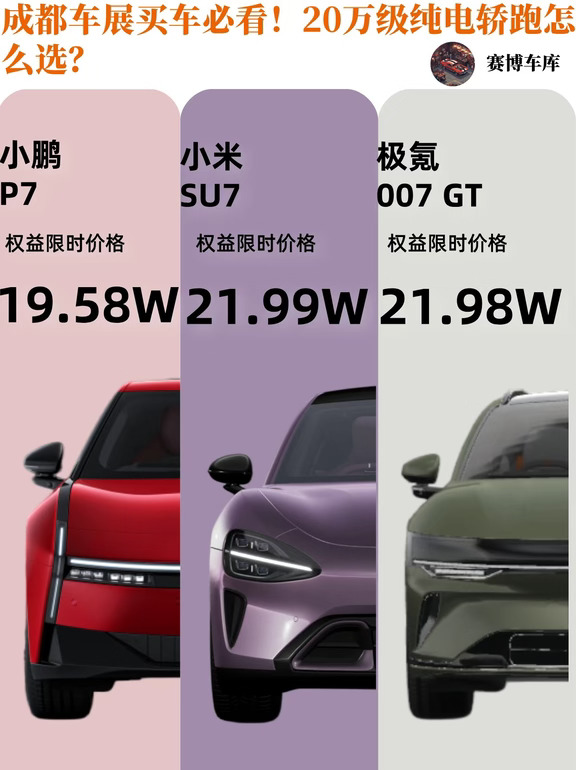成都车展买车必看！20万级纯电轿跑怎么选？