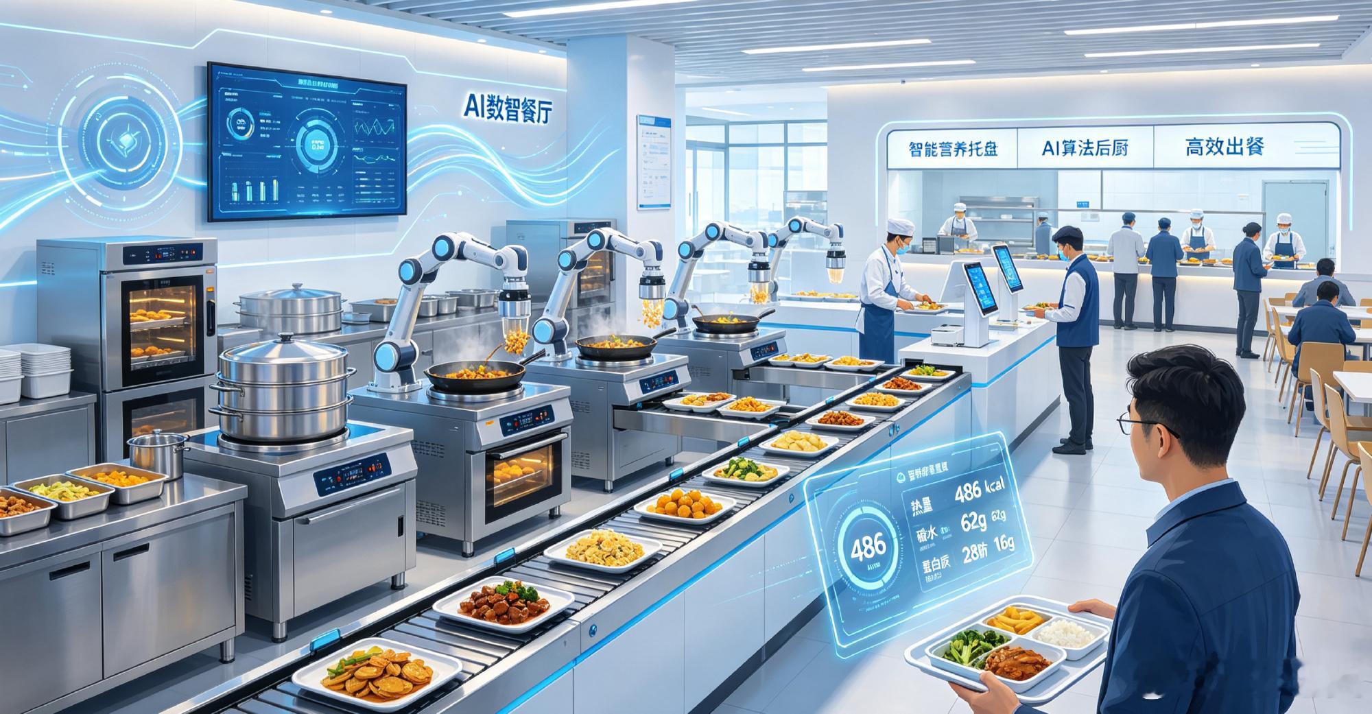 北京AI数智餐厅火出圈！智能托盘实时测算碳水营养，后厨AI一小时搞定5...