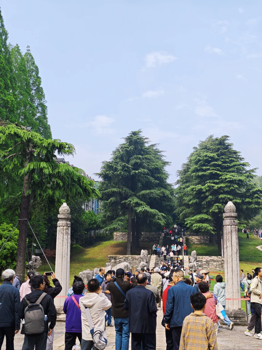 4.18实况｜明孝陵李文忠墓开始排队参观啦