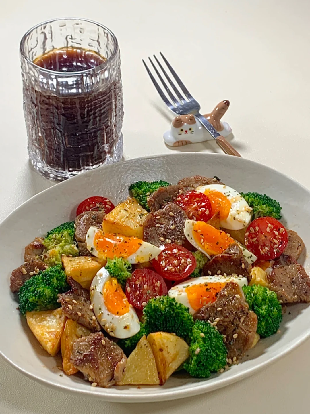 低卡好吃😋西兰花猪里脊土豆拼盘🍱