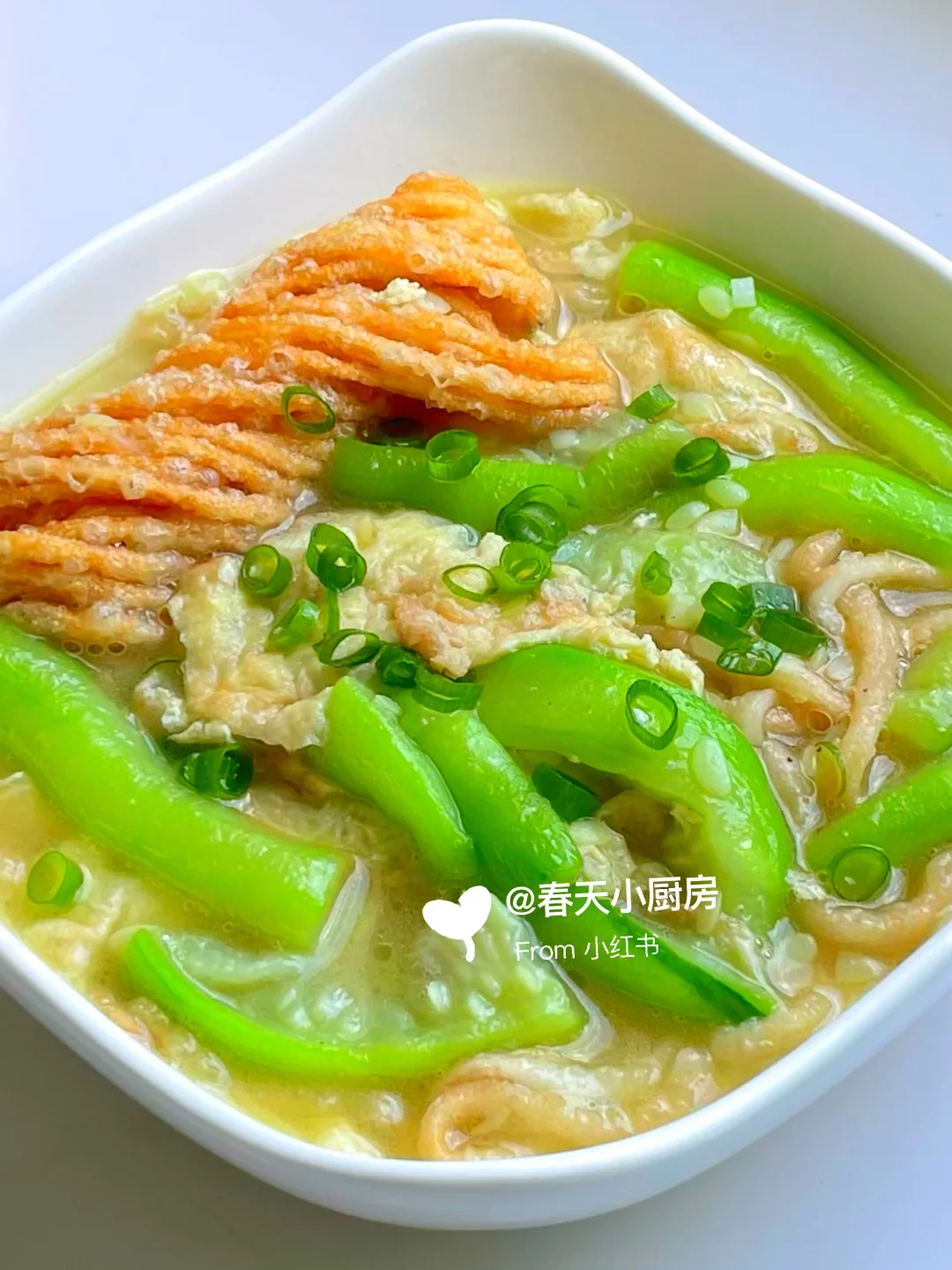 入秋喝这碗太舒服｜丝瓜鸡蛋汤泡馓子‼️