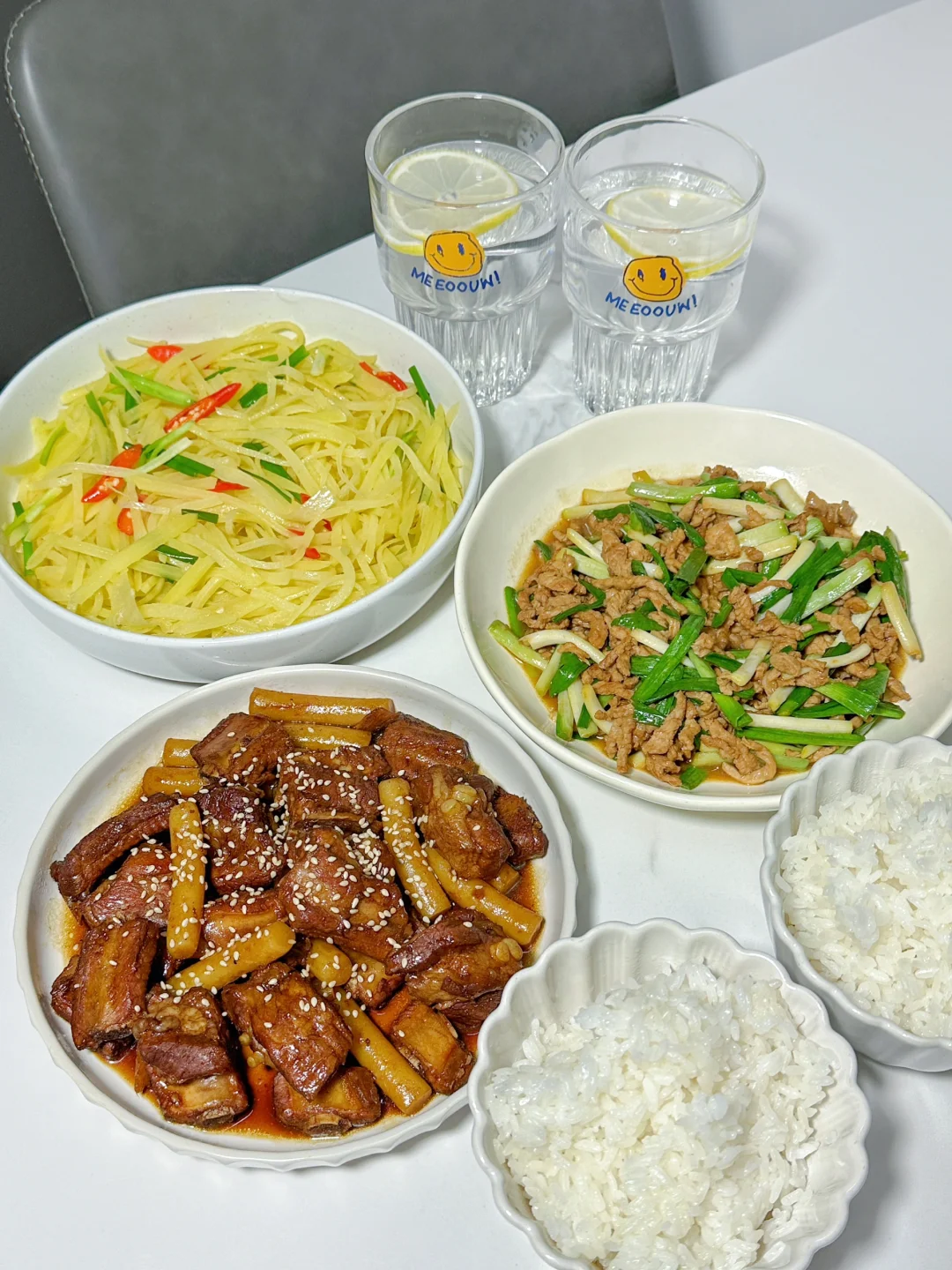 ✅晚餐分享｜可乐排骨➕青蒜肉丝➕酸辣土豆丝