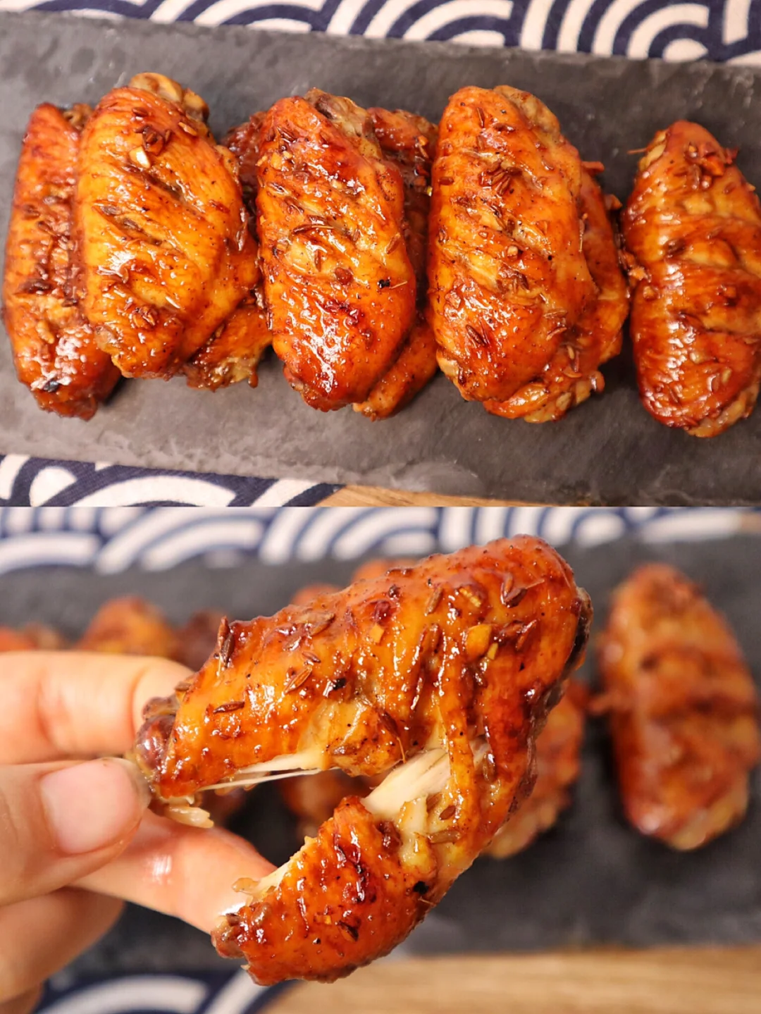 好吃到舔手指的孜然烤翅㊙️肉汁都溢出来了‼️