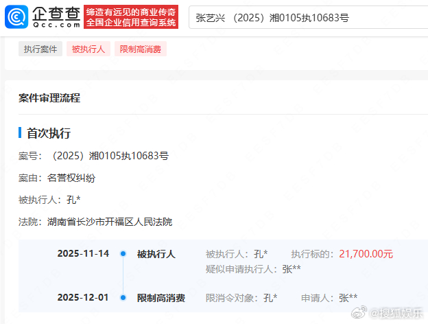 【.17万企查查APP显示，近日，被告孔某被法院签发限制消费令，申请人...