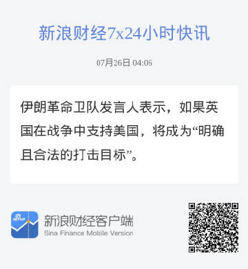 伊朗革命卫队发言人表示，如果英国在战争中支持美国，将成为“明确且合法的...