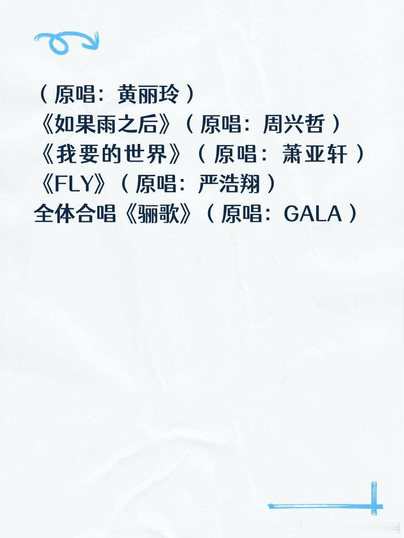 披哥总决赛歌单

披荆斩棘2026｜#披荆斩棘[超话]# ​