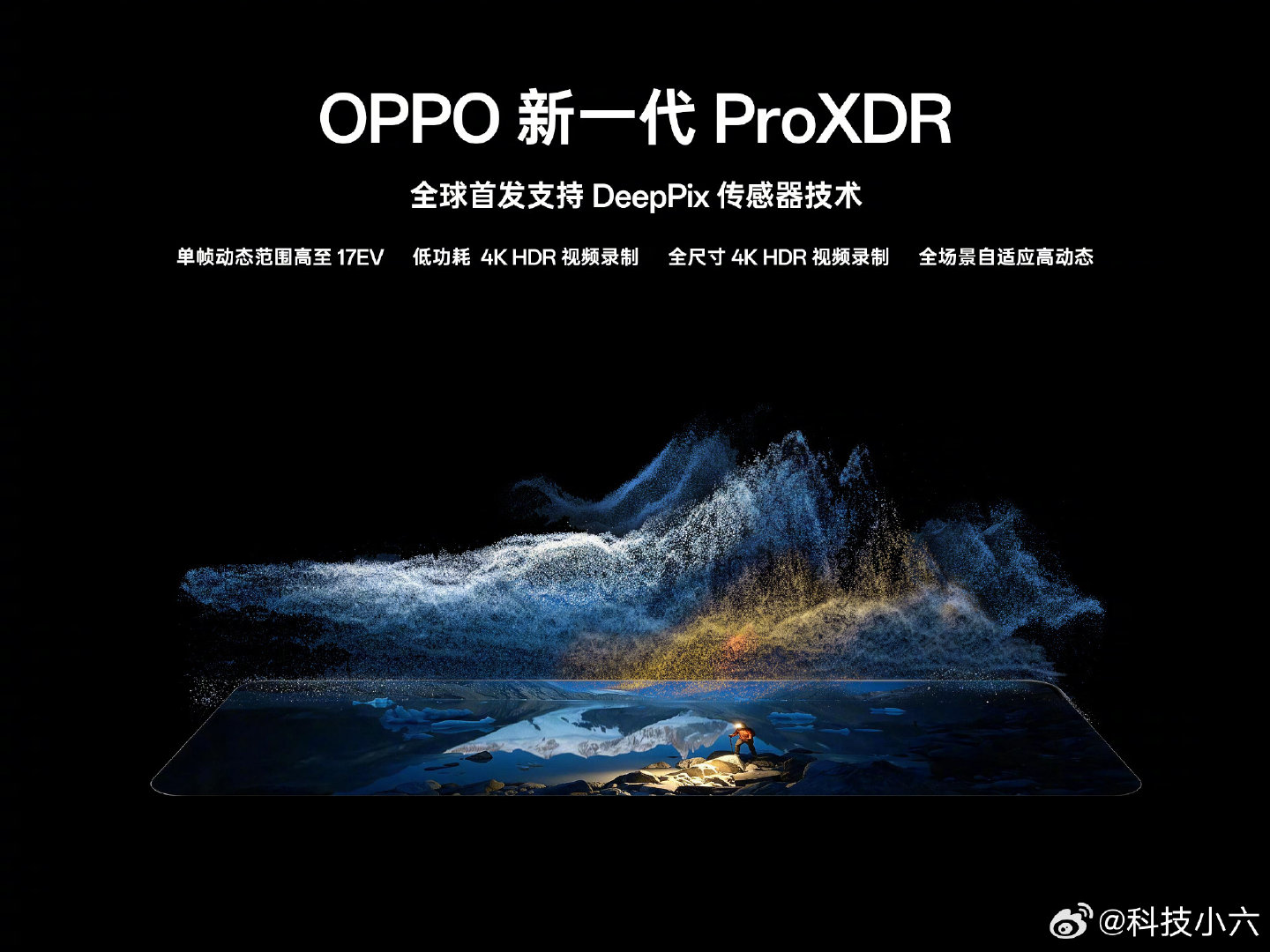 OPPO新一代ProXDR来了！依托DeepPix高动态传感技术，单帧动态范围做到17EV，从感光、运算到显示全链路升级，低功耗就能拍全尺寸4K‑HDR视频，全场景影调更真实自然。 ​