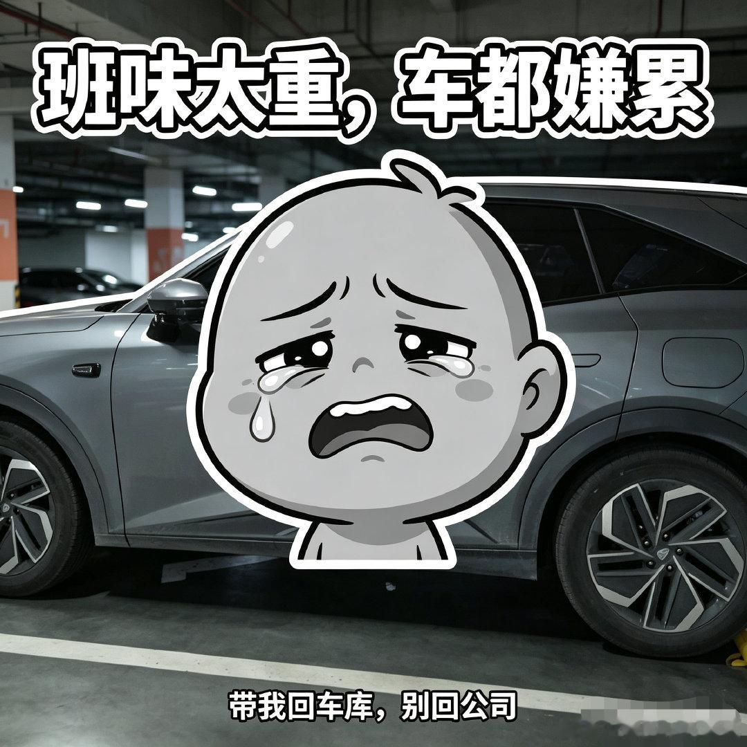 #深蓝表情包的一百种打开方式##深蓝汽车# 
感觉我的深蓝 S07此时此刻就能代表我上班的一些想法，整天完全就是一个大无语状态。还是希望周末快点到来。
只有下班开车出去玩的时候，才是我满血复活的时候。 ​