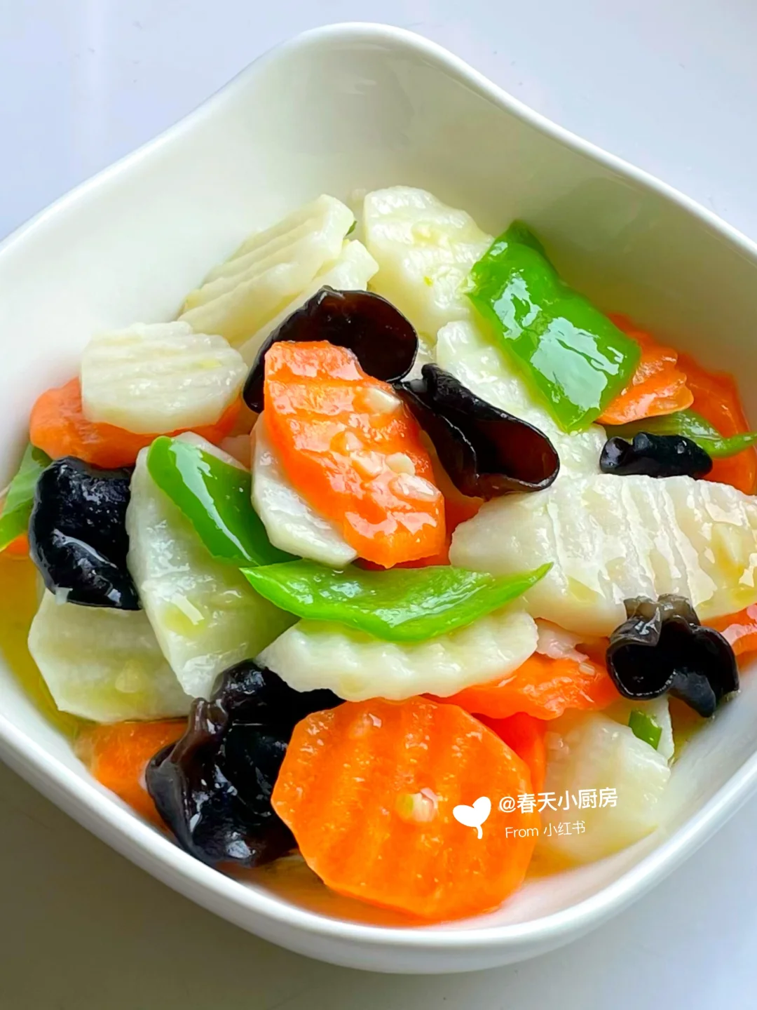 年夜饭解腻C位❗️清爽脆嫩木耳炒山药‼️