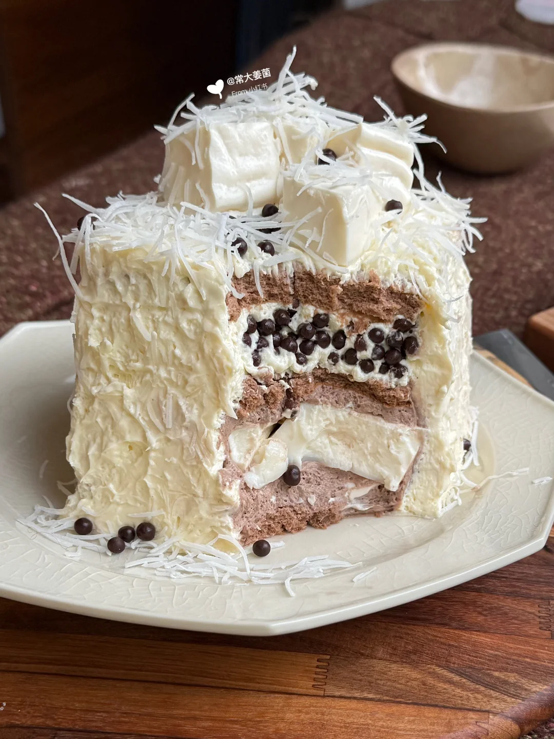 雪花❄️生椰拿铁奶冻小蛋糕🥥🧋☕🥄