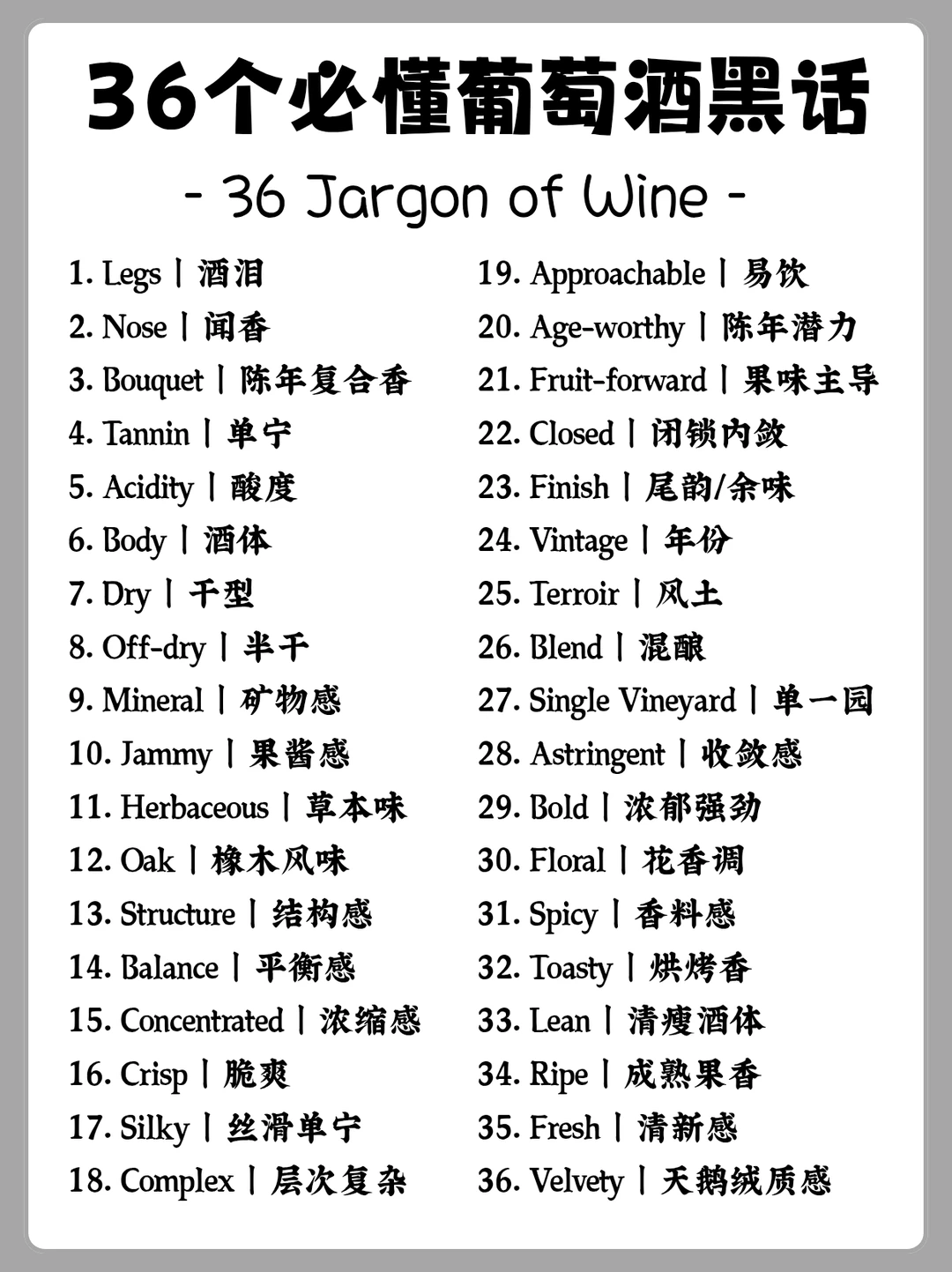 🔥葡萄酒黑话大全📗看完秒变品酒高手