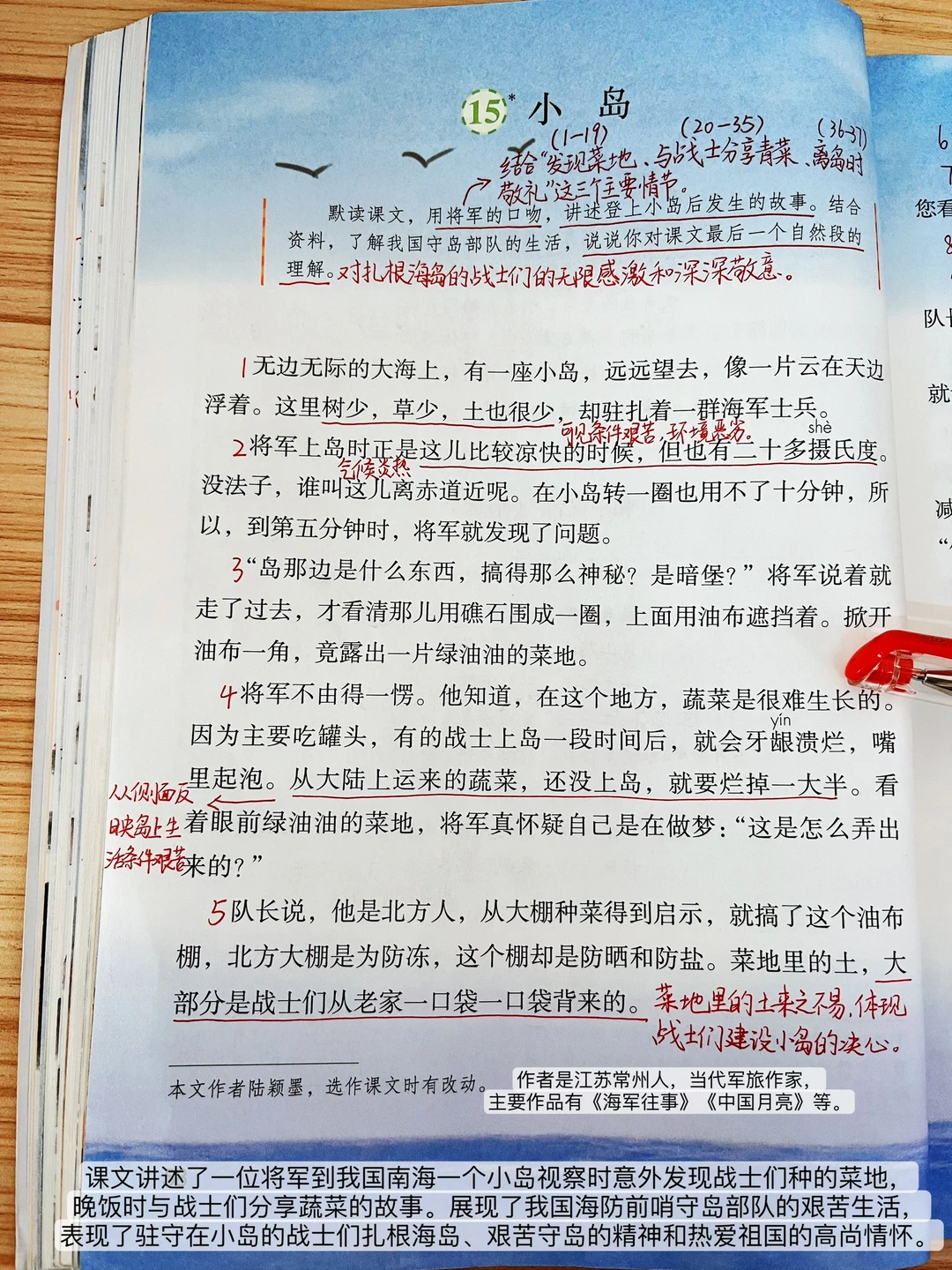五年级上册2023版《小岛》课堂笔记