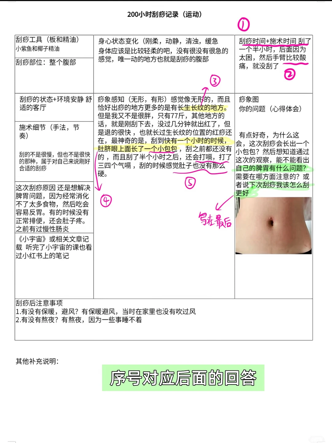 腹部刮痧改作业：长痘，焦虑，小肠寒，肥胖纹