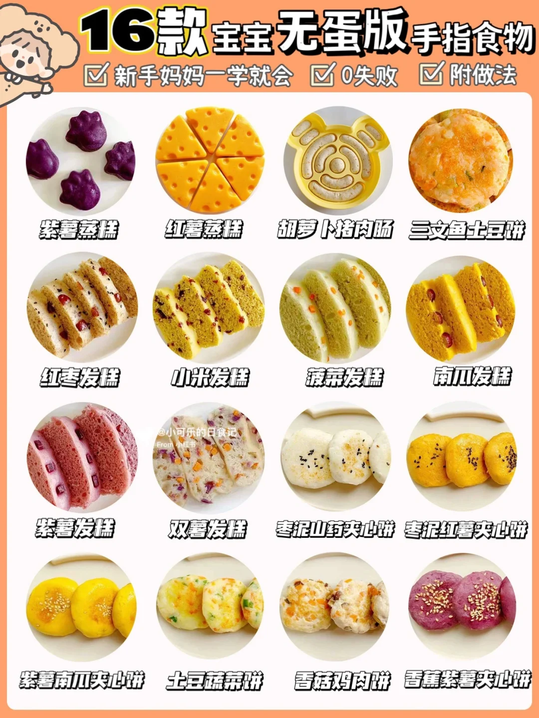 16款宝宝辅食手指食物🔥无蛋版 合适8-9月龄