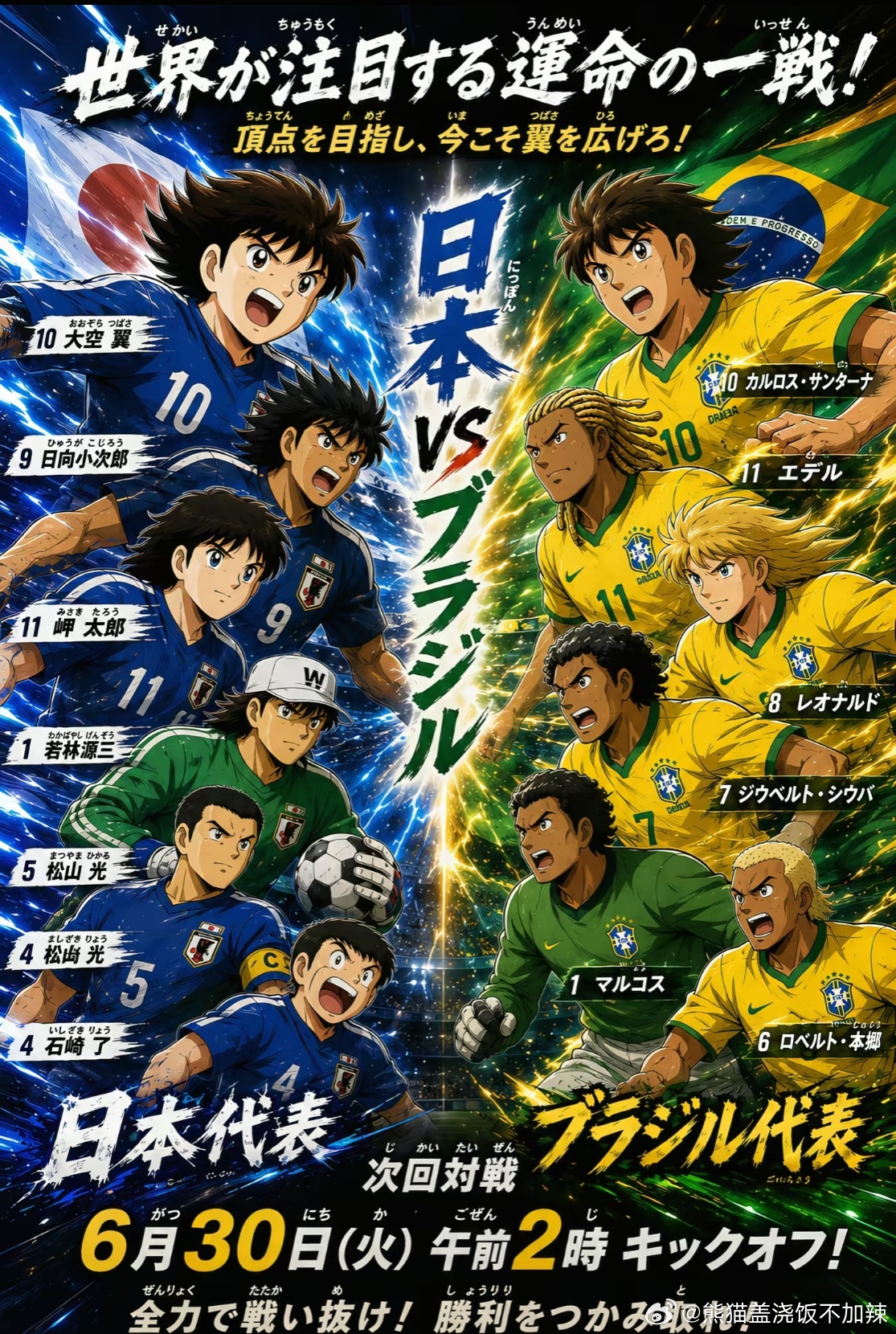 日本队的终极幻想才是世青赛决赛加时绝杀巴西，没想到现在的日本队能用一...