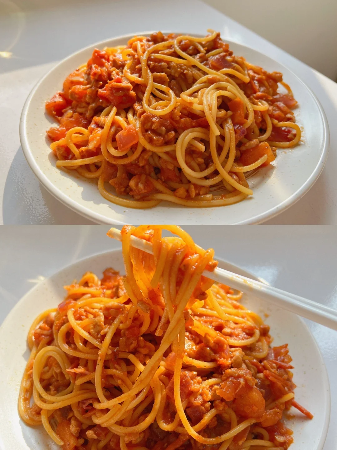 一人食｜赛过西餐厅的番茄肉酱意面🍝