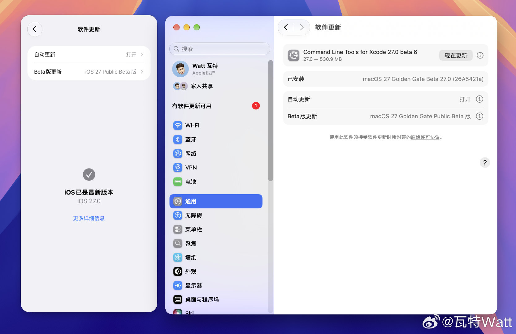 最近把iPhone和MacBook Pro都升级到预览版系统，稳定程度令人惊奇😮
即使是非正式版的iOS27，都比iOS26稳定得多。
macOS 27除了液态玻璃的元素变多，体验区别也不大。
接下来就等苹果发布会了，我大概率买台iPhone18 Pro做备用机，主力机依然会是各具精彩的安卓旗舰[酷] ​