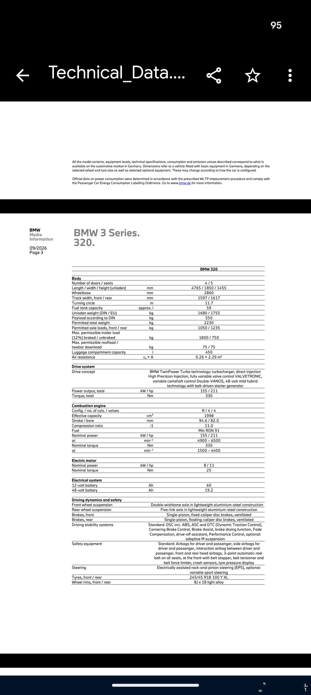 看了宝马放出来的 G50 3 系技术参数，明确写到油车 320 用双叉臂前悬，电车 i3 用双球节麦弗逊，国产赶紧上啊[泪奔]

油 3 的比例明显和之前的 i3 不同，这才是真正的 BMW[泪奔] ​