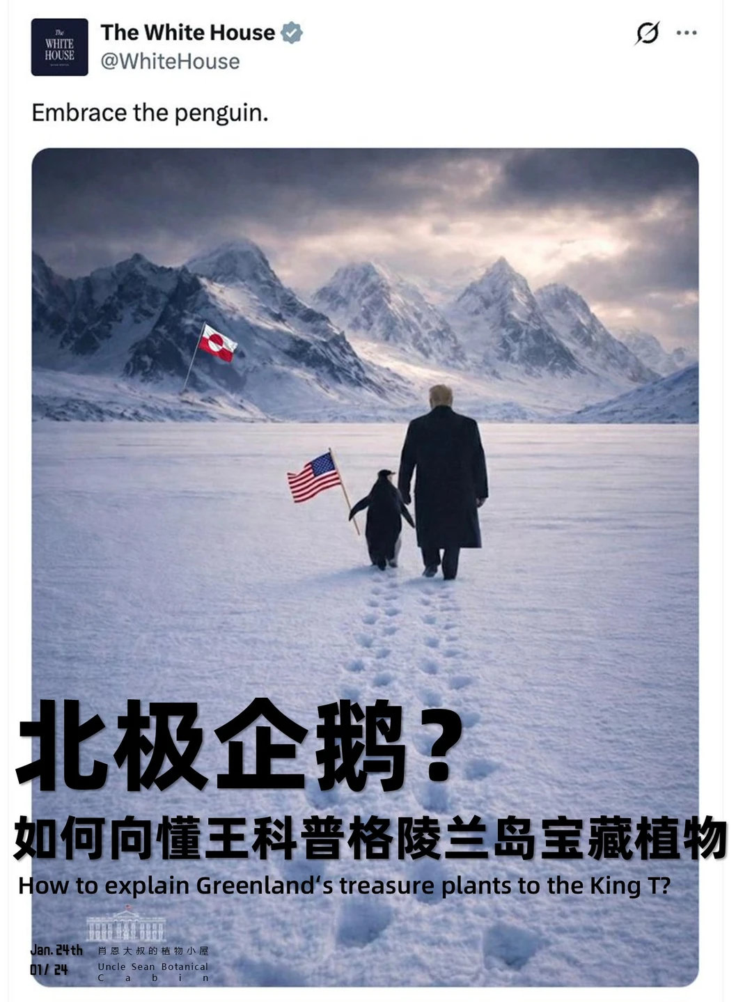 北极没有企鹅，白宫这图该怎么改？🌿