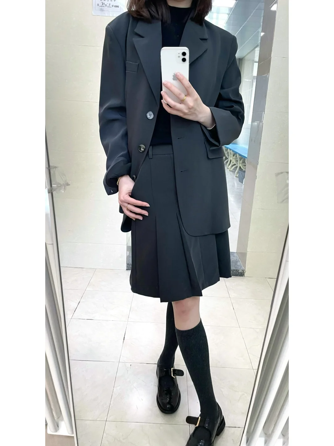 灰色系/西装搭半裙