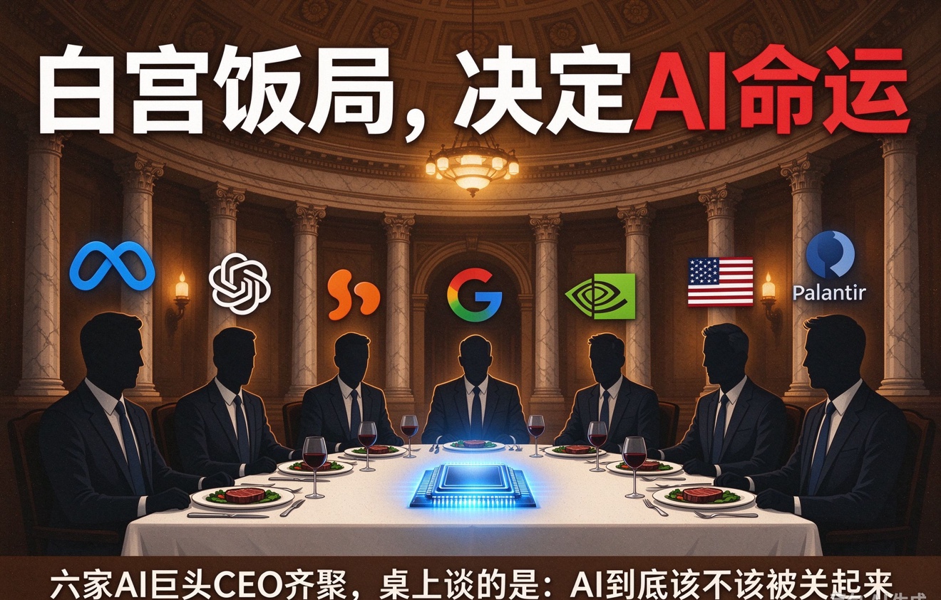 今天，特朗普在白宫请六个AI大佬吃饭，桌上的菜没上几句，全在吵一件事：AI到底该不该被关起来

兄弟们，今天科技圈出了个特别像电影开头的事儿。

美国时间今天（9月29日），白宫摆了一桌饭，请了六个人来吃。哪六个？

Meta 的扎克伯格、OpenAI 的总裁、Anthropic 的 CEO、谷歌的