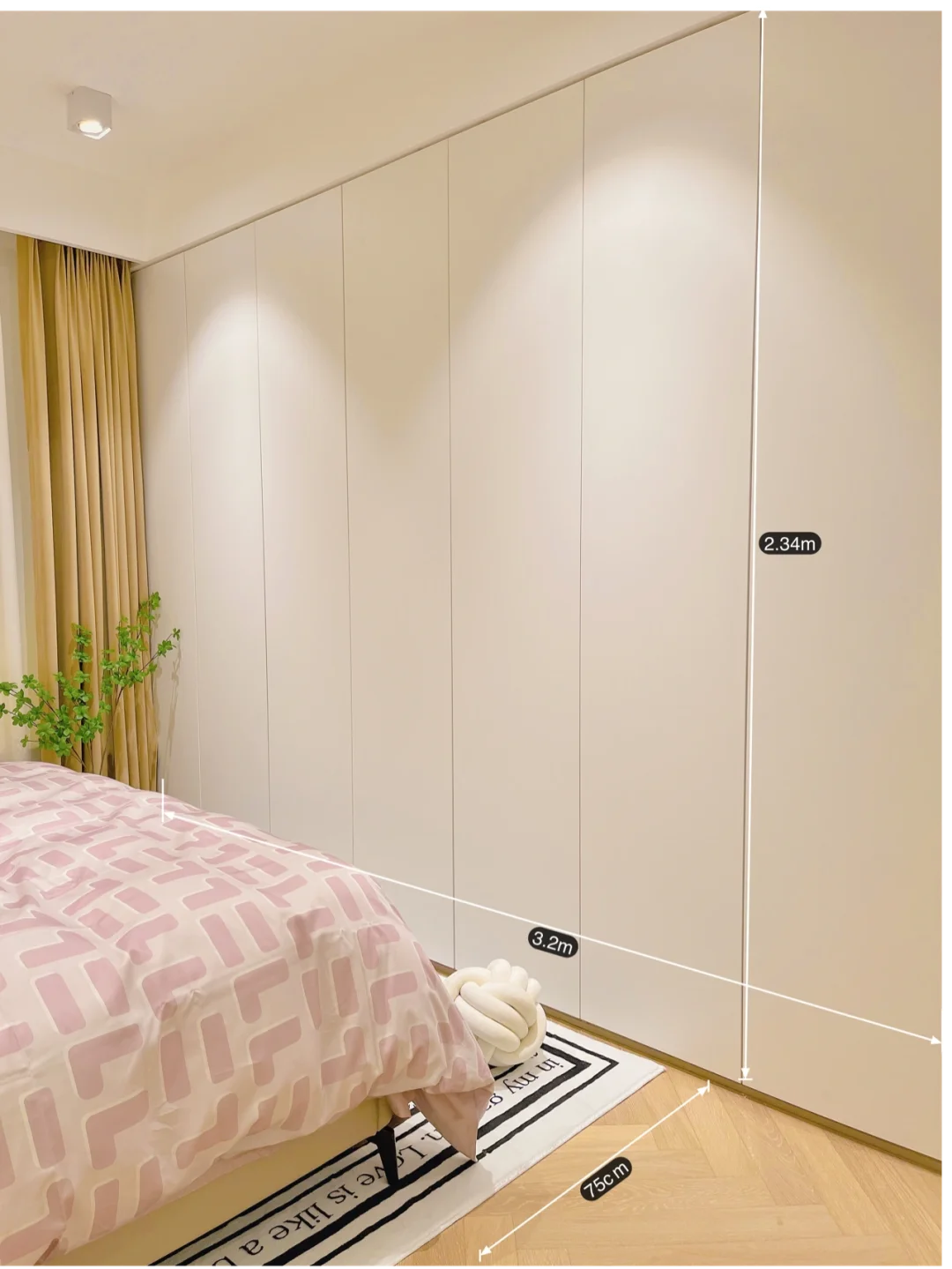 我太喜欢卧室这一整排大衣柜啦！附卧室图纸