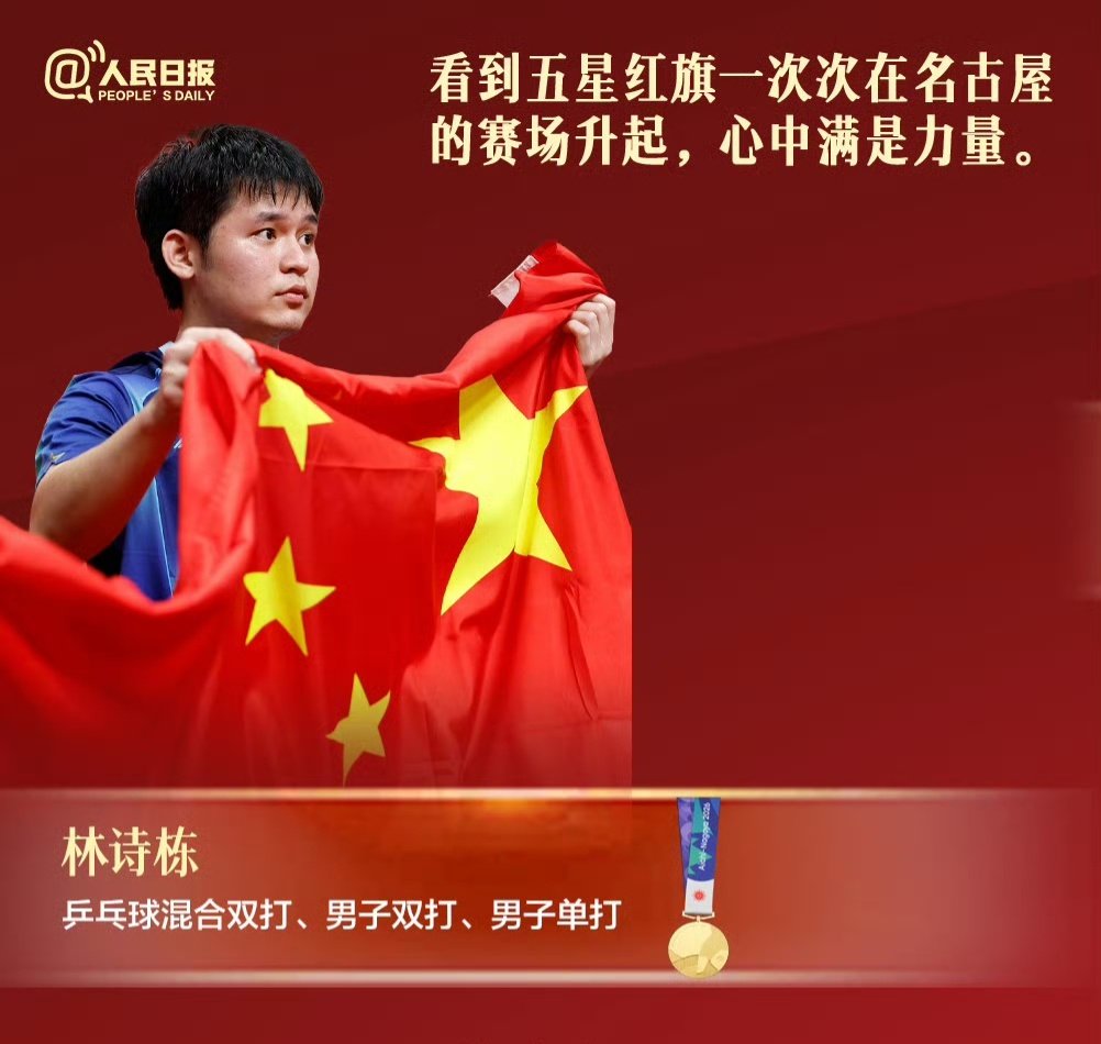 #用九宫格打开亚运赛场的中国红# 
169金，创造境外参赛最佳战绩。赛场上有少年新星横空出世，也有老将坚守初心。金牌不只是数字，背后是长久的沉淀与永不言弃的体育精神。
【图片来源：人民日报】 ​