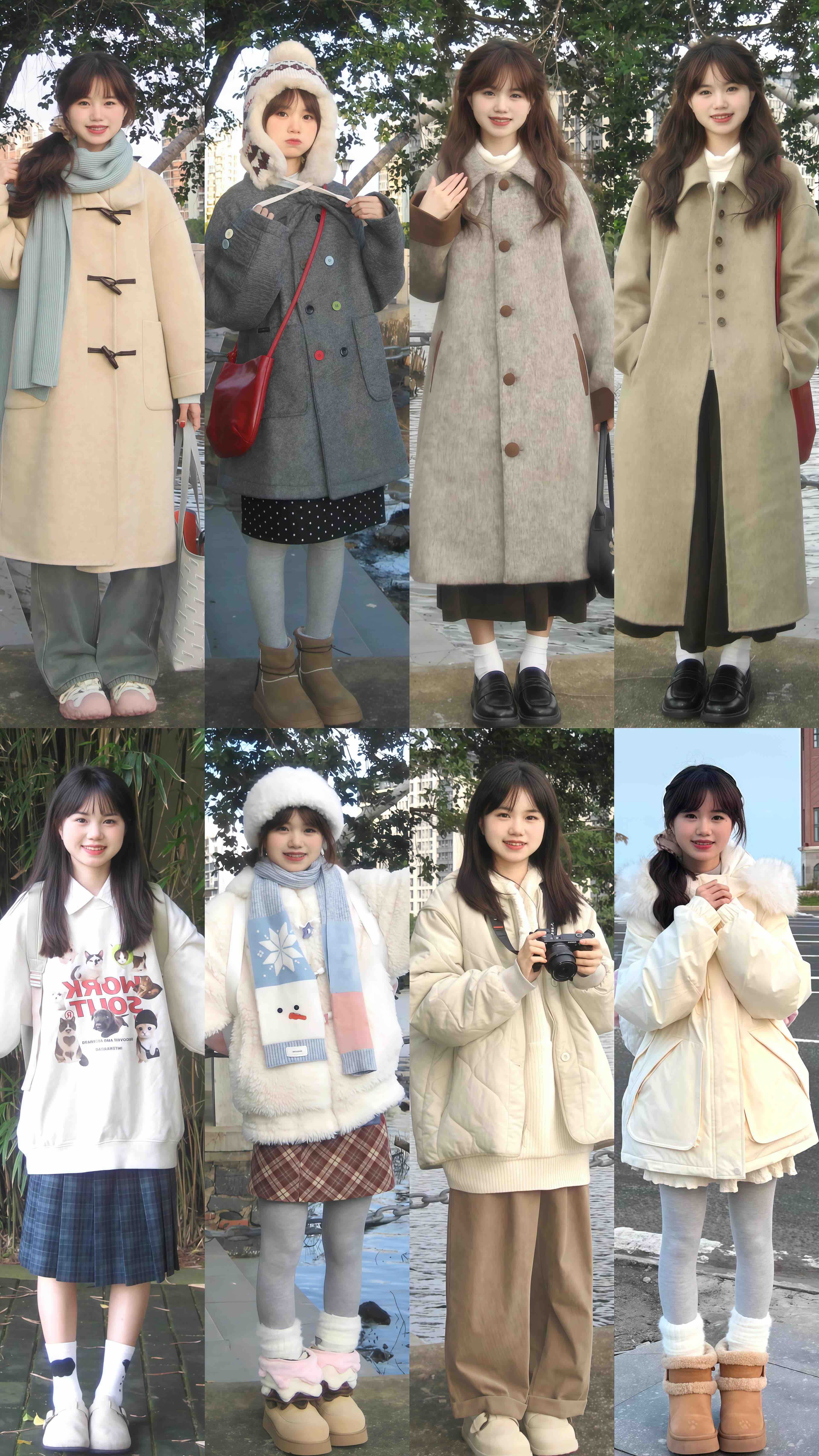 这样穿超甜呀，非常喜欢这个小姐姐的穿搭，乖巧又可爱！ 米白、浅粉，还有...