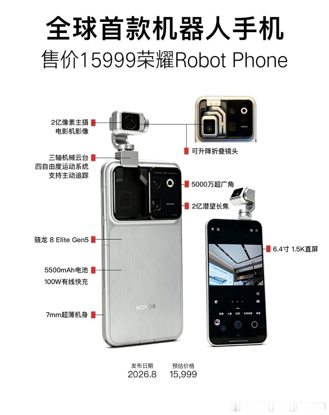 #荣耀RobotPhone全球首款机器人手机 ​