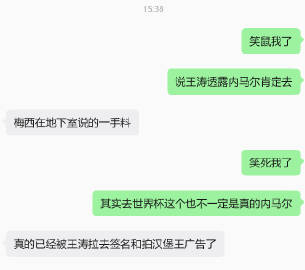 王涛力挺内/马/尔去世界杯