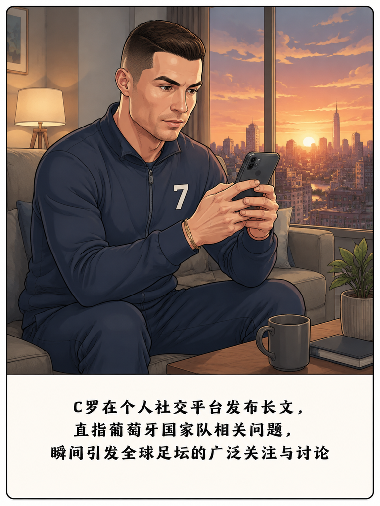 C罗发长文吐槽葡萄牙国家队，队友连个公开点赞的都没有！

明明是他赛前谈好对挪威踢30分钟被放鸽子，发布会爽约后收拾行李离队，长文里认了没谢场离队方式不对的错，还主动留了不是现在的回归窗口。

莫德里奇都站出来说他配体面告别，可葡萄牙全队却集体装沉默怕选边站。

你猜C罗下一期集训，真会如约回国家队