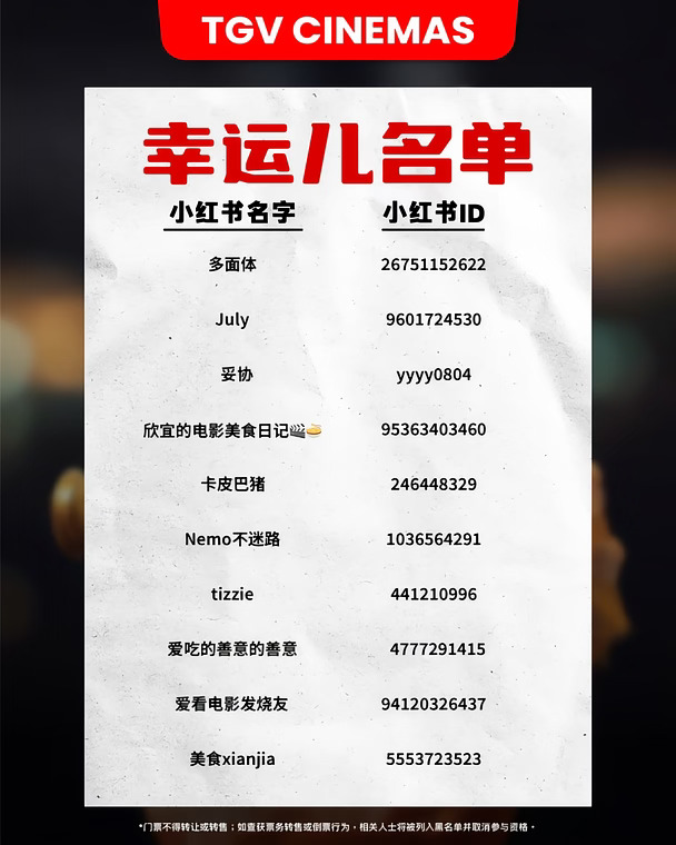 《欢迎来龙餐馆》首映礼幸运儿名单 🐲