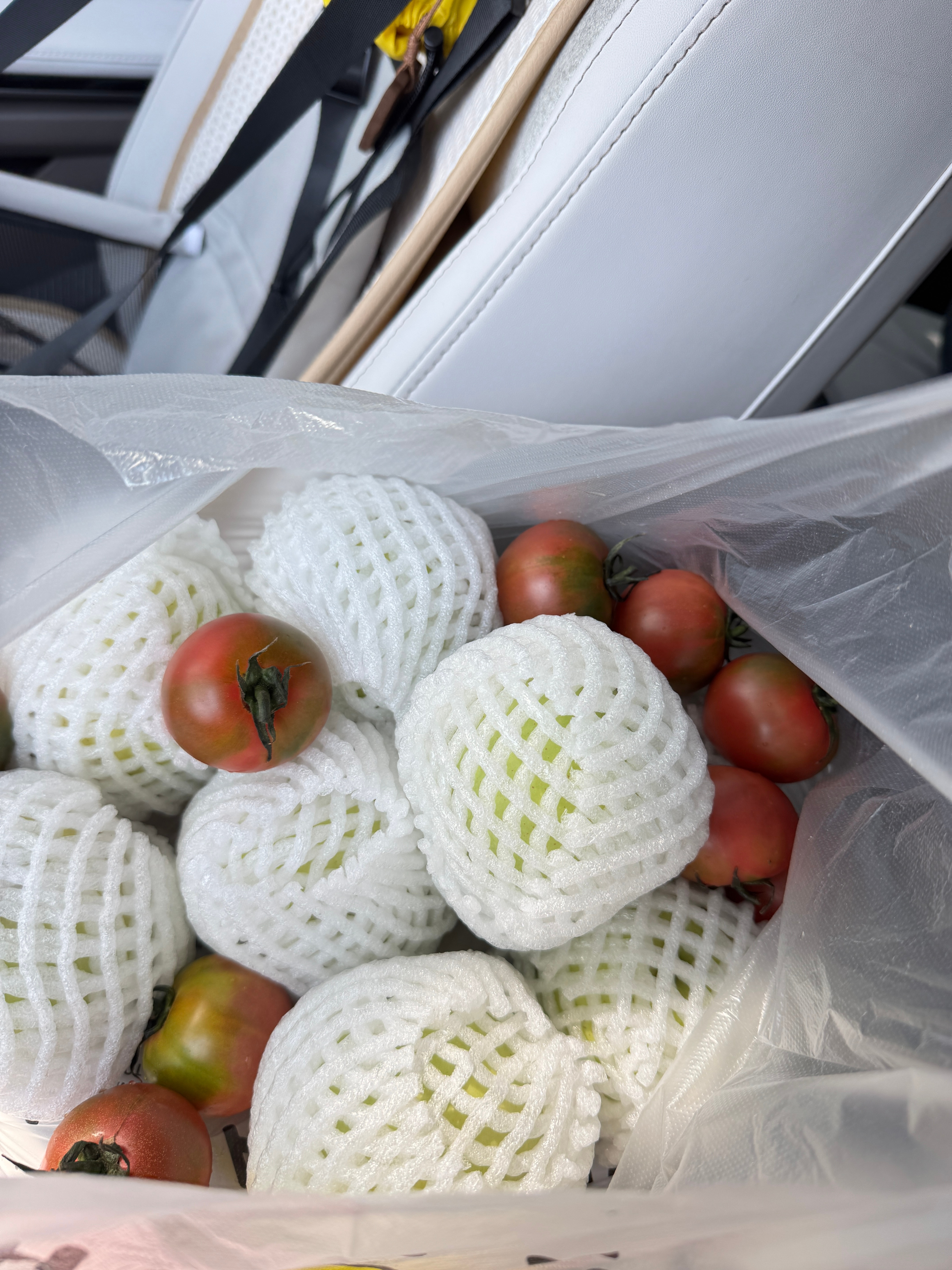 今天给互助家拿点王林苹果和碱地小柿子🍅，这个柿子小小的，味道很好很浓郁！希望互助爷爷奶奶能给做到菜里哈哈哈～这个好物闭眼入 .  ​​​