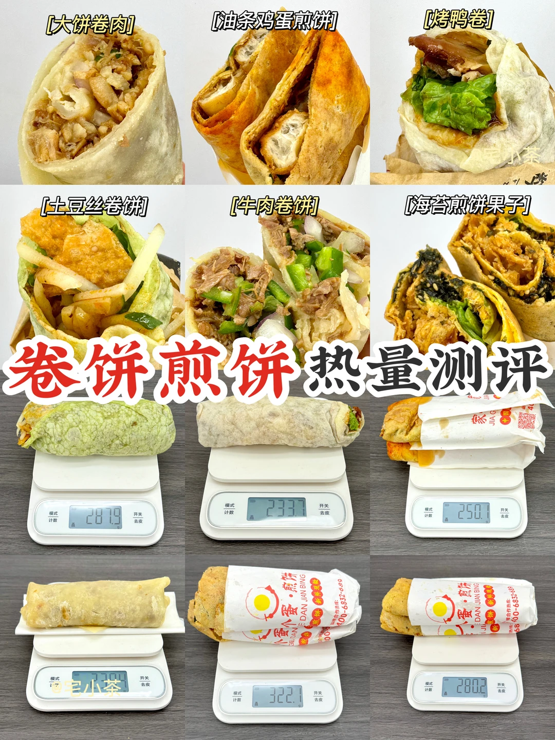 卷饼煎饼热量大测评🌯油条煎饼、烤鸭卷…