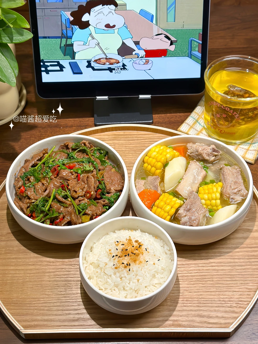 🥢一人食| 小炒泡椒牛肉·玉米山药排骨汤🍲