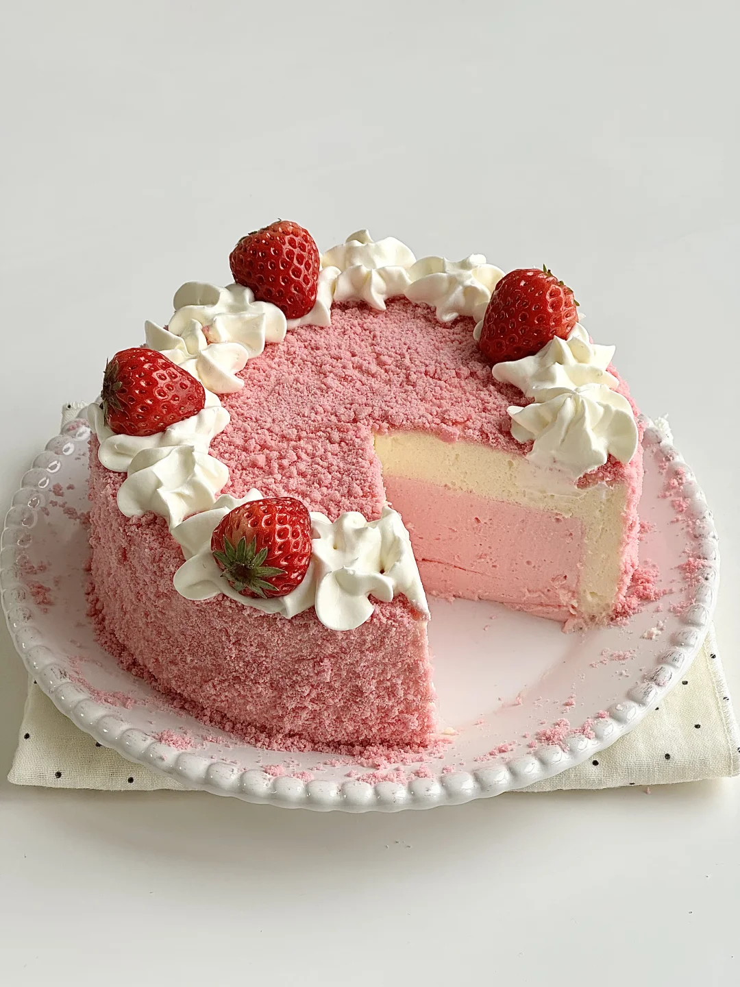 免烤箱春日甜品🍧酸奶草莓慕斯蛋糕🍓