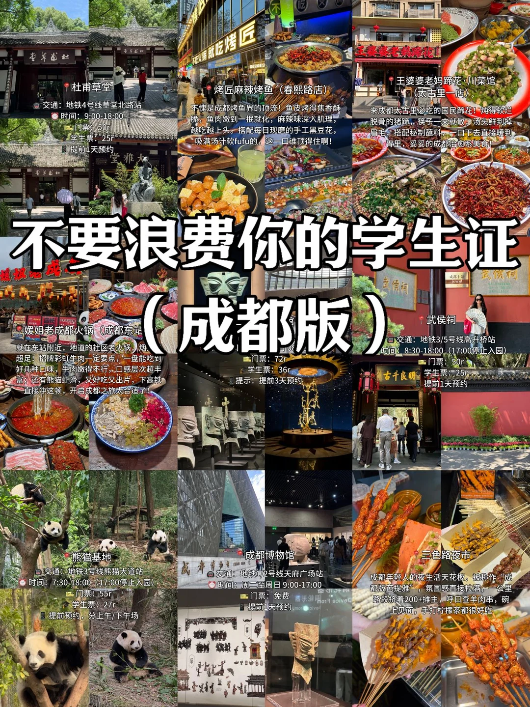 成都旅游篇📍大学4年别浪费你的学生证！