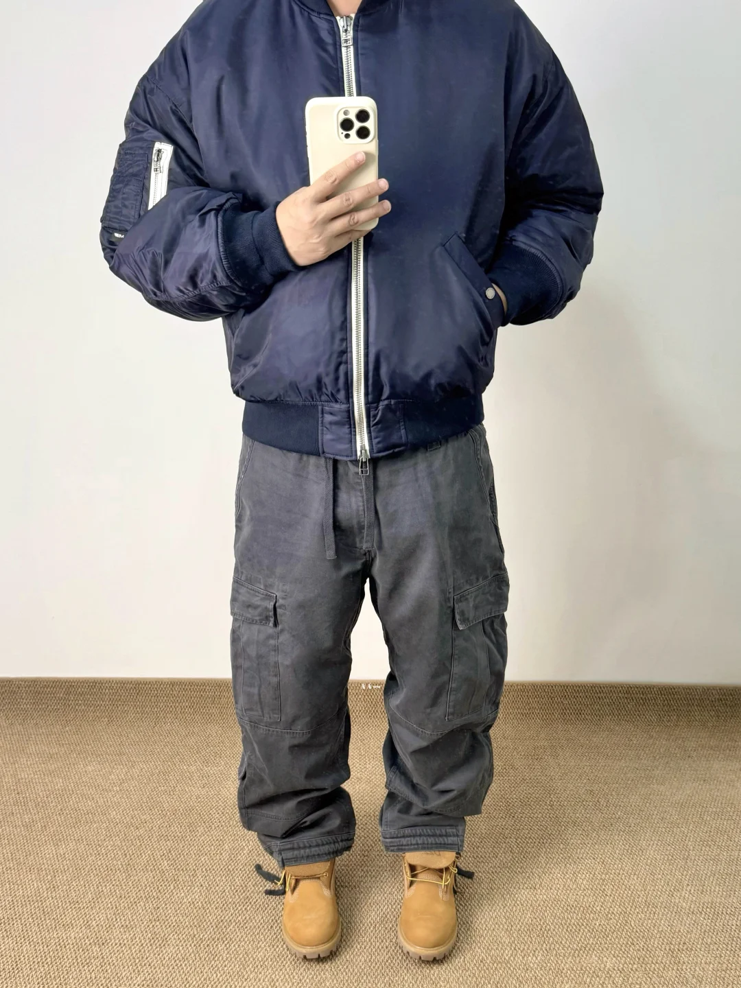 Bomber棉服｜大黄靴穿搭