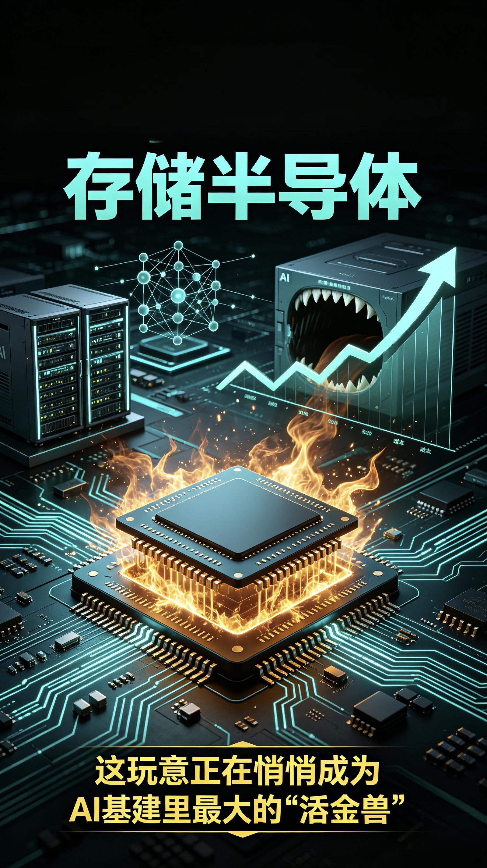 AI基建每花100块，57块砸向存储芯片！从14%飙到57%，存储半导体正在“吃掉”整个AI投资，而供给端远水解不了近渴

兄弟姐妹们，今天必须聊一个更狠的——存储半导体。这玩意正在悄悄成为AI基建里最大的“吞金兽”。

先看一组让人头皮发麻的数据：存储半导体在AI基础设施投资中的占比，将从2025年的14% ​