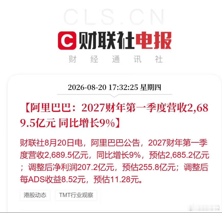 看完阿里2027财年Q1财报，最抓眼球的其实是阿里云。整体营收同比+9%，阿里云外部商业化收入直接暴涨45%，刷新22个季度纪录，近六年增速超过Azure、AWS。

AI产品线收入123.76亿，连续12个季度三位数增长。不再只是停留在大模型概念层面，算力‑模型‑应用全链条跑通商业化，AI实实在在扛起云业务增长。 ​