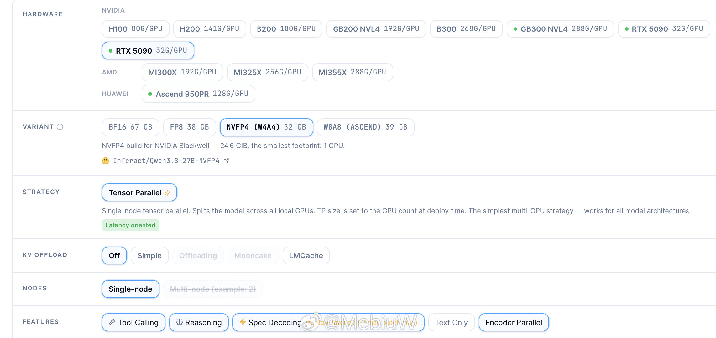 Qwen3.5 27B 在vLLM官方说明中，最低一张5090 32GB可以跑NVFP4~

要是我有一张5090 32GB，看着可以用来取代下DeepSeek V4 Flash付费了 ​