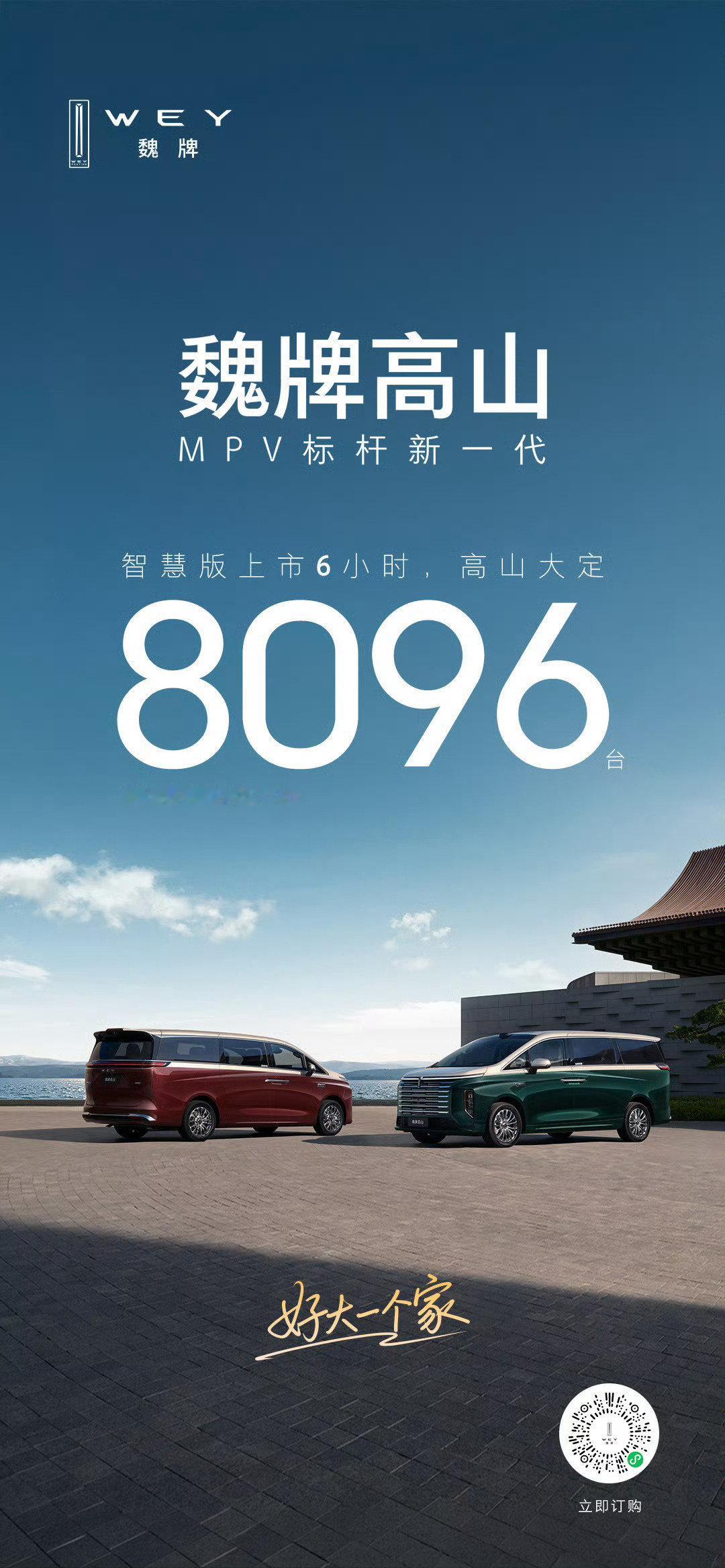 魏牌高山智慧版，上市6小时，大定8096台，感谢各位的信赖！ ​