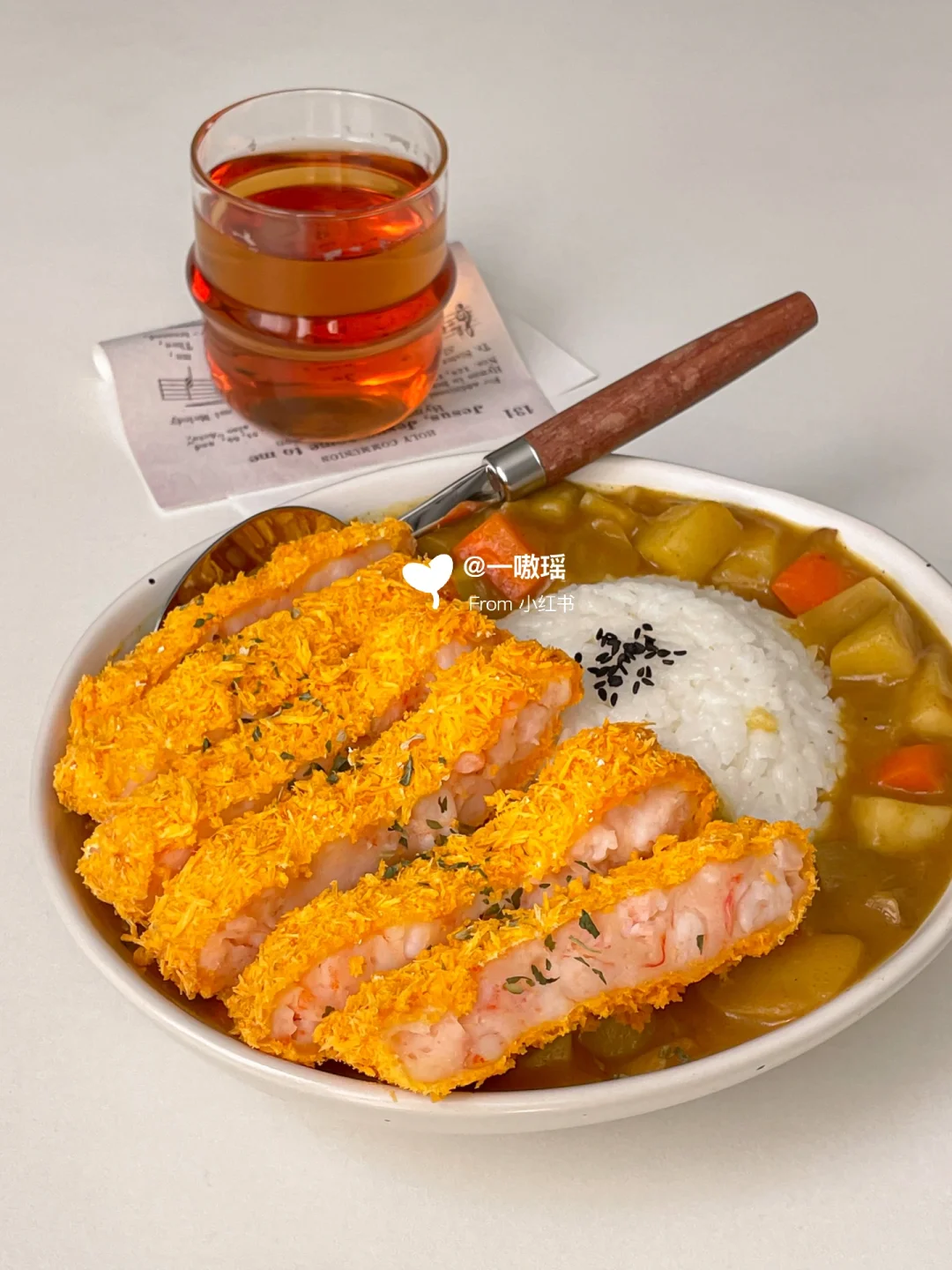 非油炸‼️懒人版虾排咖喱饭🍛🍤酥脆多汁✨