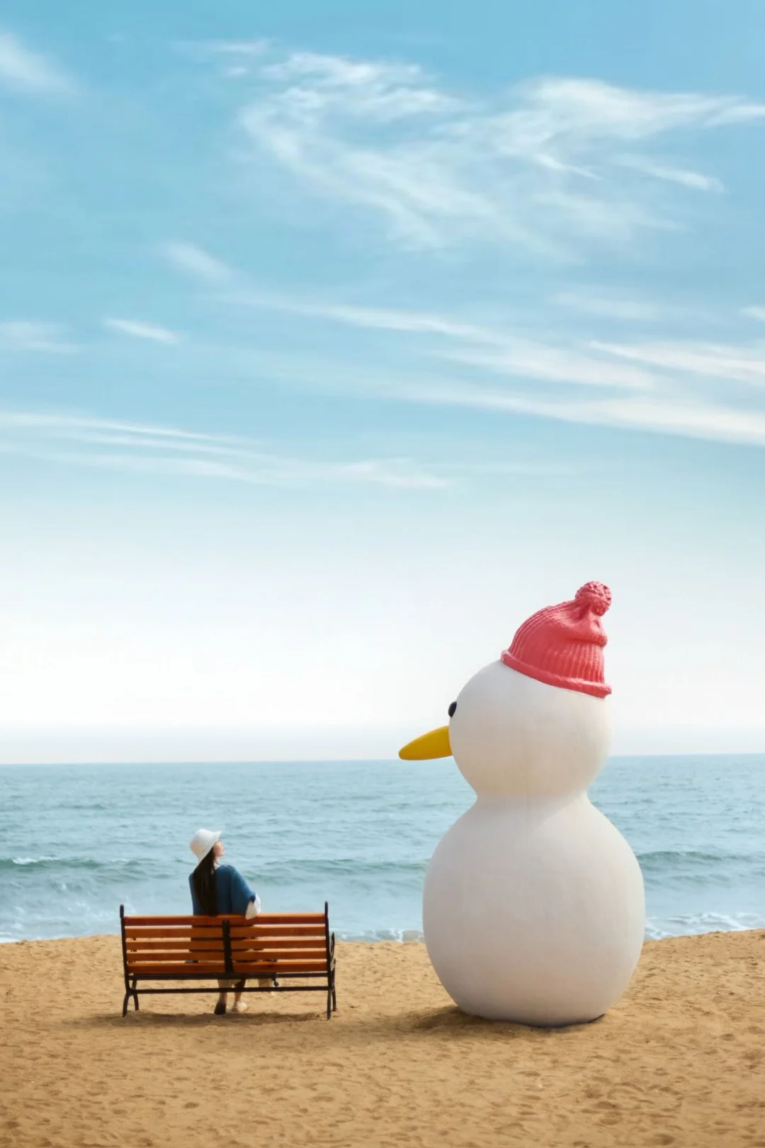 冬天南方限定奇观❗️海边看雪❄️真的美哭了～