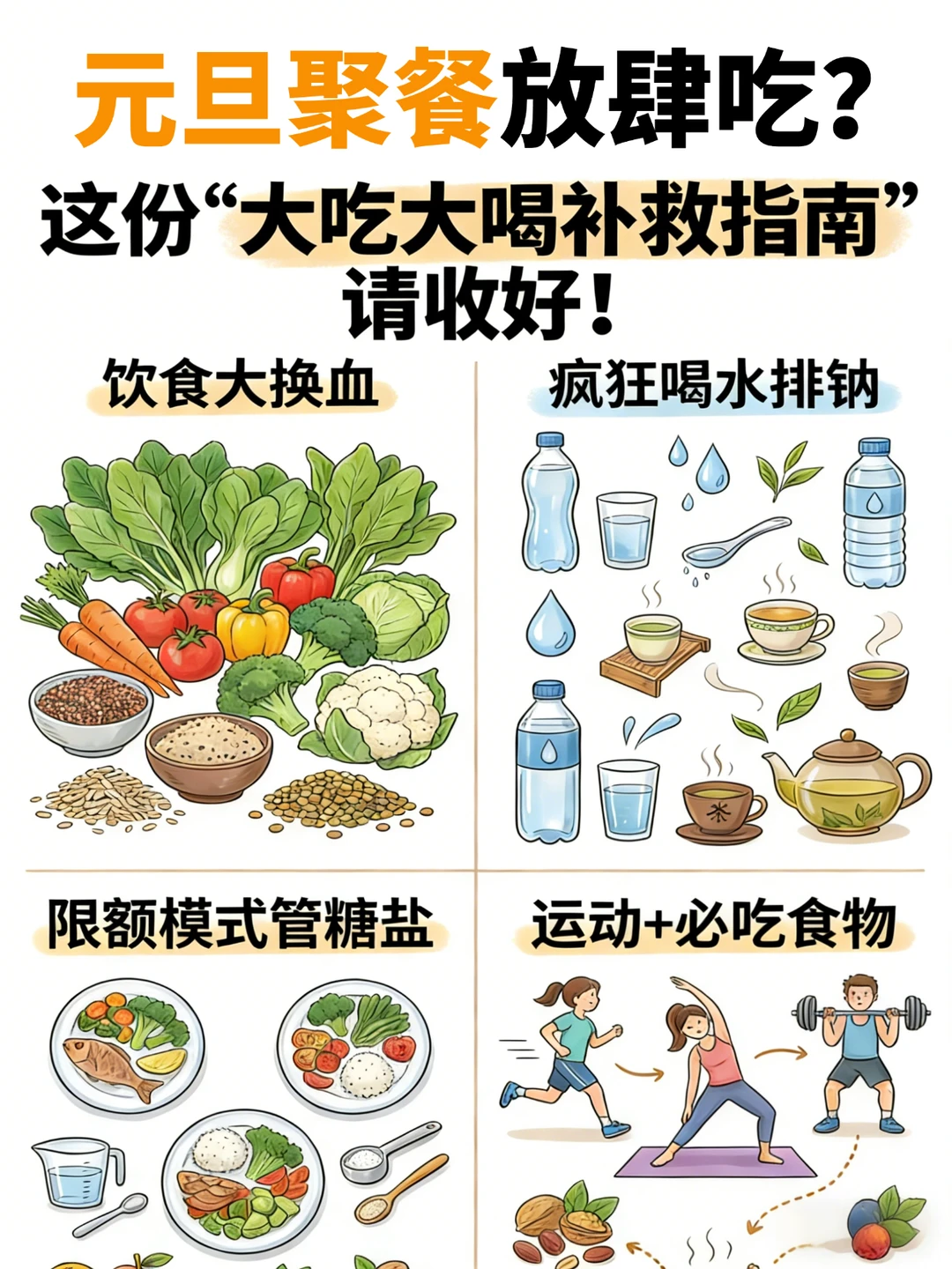 元旦聚餐咋办？“大吃大喝补救指南”请收好