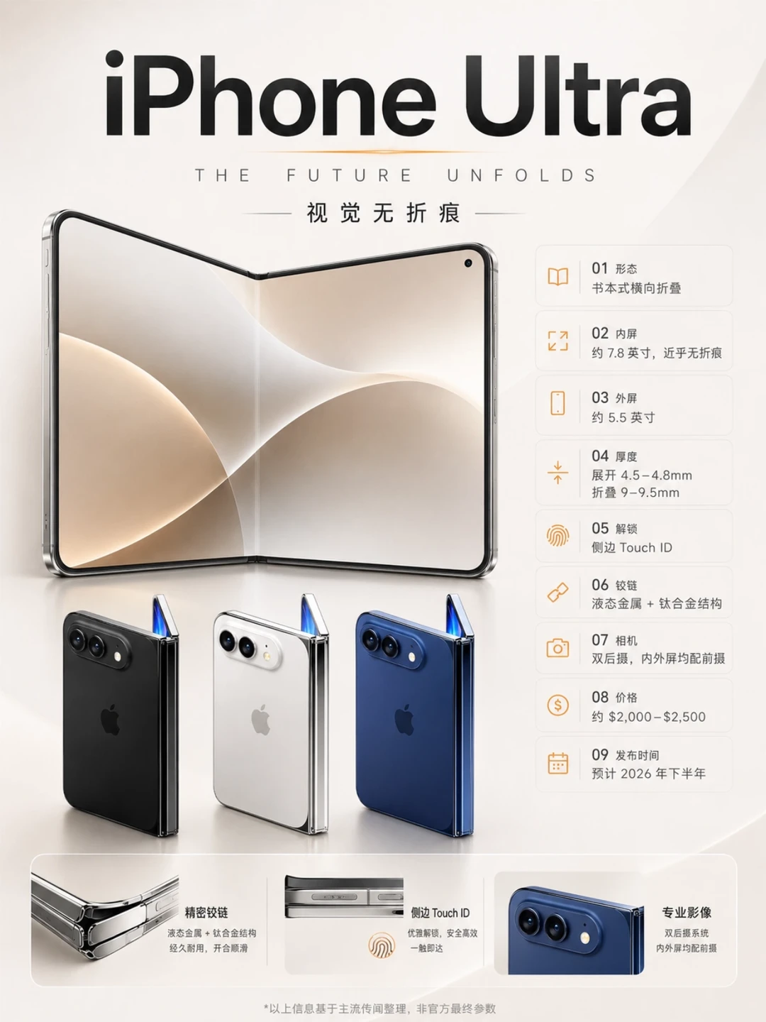 iPhone Ultra 配色曝光！苹果折叠屏真要来
