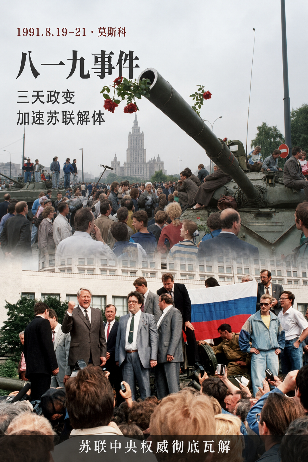 Claude讲述1991年让苏联加速解体的819事件

1991年8月19日至21日发生的"819事件"(通称"八月政变"，苏联紧急状态委员会政变)，是苏联解体进程中最具决定性的转折点之一。

背景：新联盟条约的威胁
到1991年，戈尔巴乔夫推行的"改革"(перестройка)和"公开性"(гласность)政策已经让苏 ​