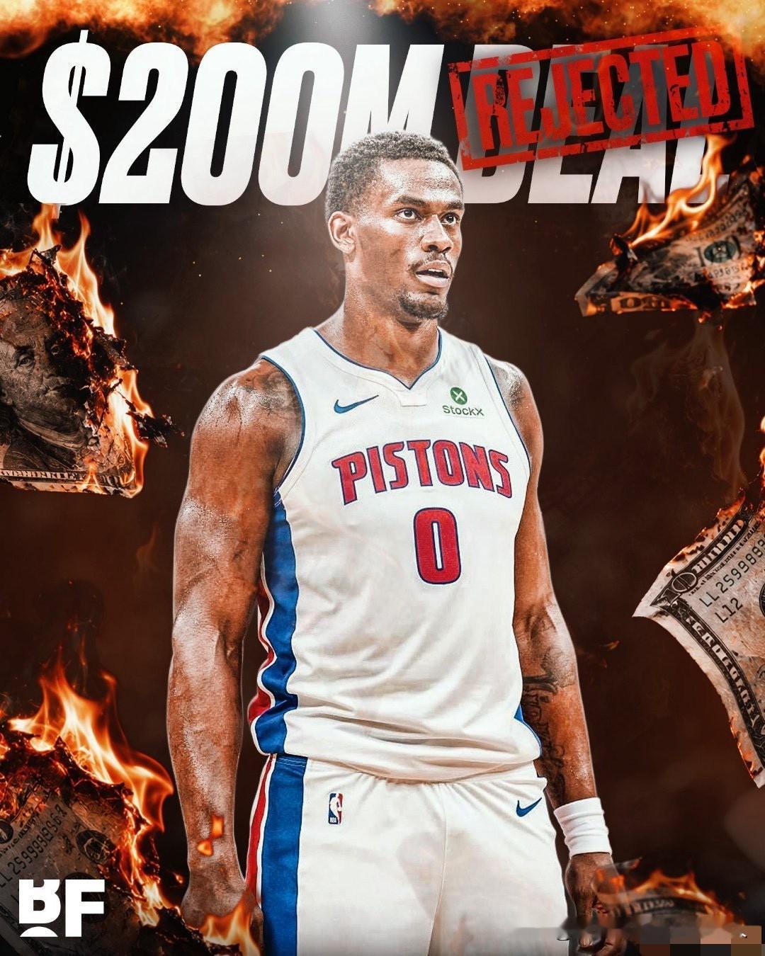 据ESPN报道，杰伦·杜伦拒绝了活塞开出的一份5年2亿美元续约合同💀
 
活塞已经将报价年薪从3500万上调至4000万，但杜伦依旧对这份诚意并不满意。消息称活塞这份报价之中还加入了体重约束条款。
 
杜伦顶薪续约上限可达5年2.87亿美元，年薪5740万。不过杜伦季后赛表现不及预期之后，活塞并不愿