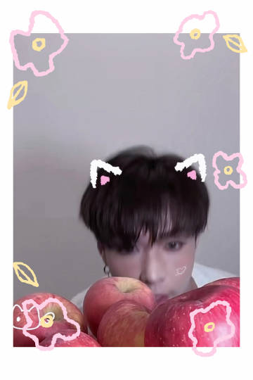 当你想给苹果拍照时 在一旁蓄谋已久的猫猫盯上了苹果准备出击<br />...