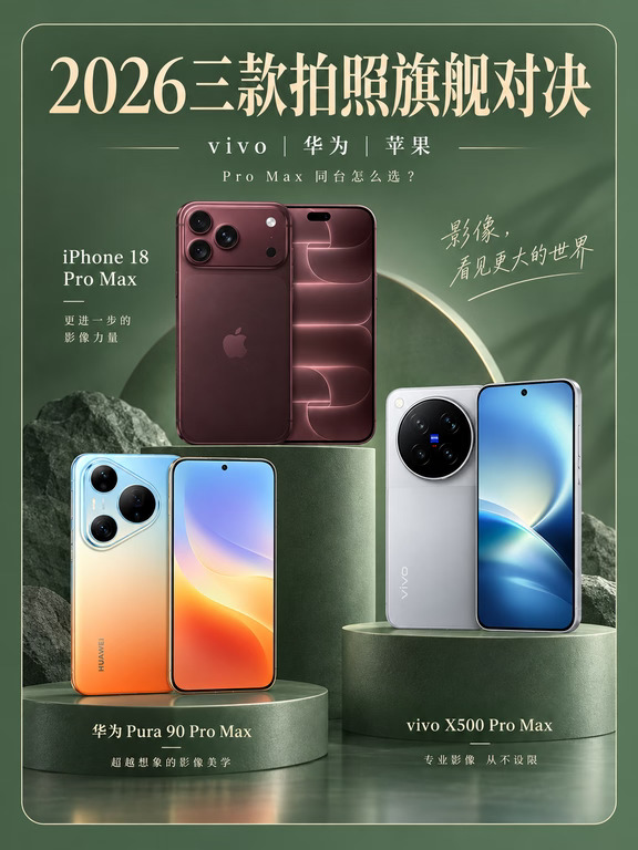 2026三款拍照旗舰对决，你最爱哪台？